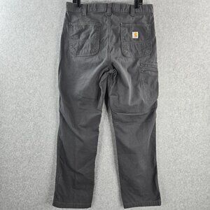Carhartt Pants Mens 36x32 Gray Relaxed Fit Rugged Flex Duck Cargo Work Canvas